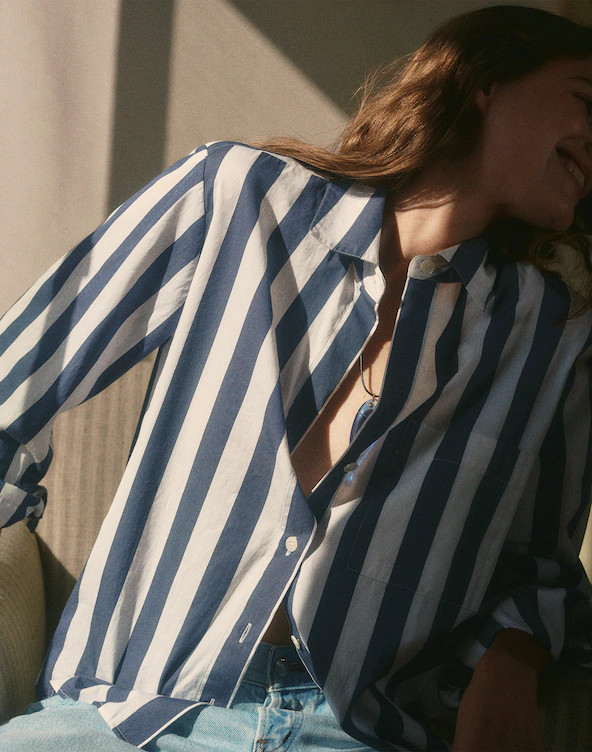 The Signature Y-Neck Shirt in Poplin | Madewell