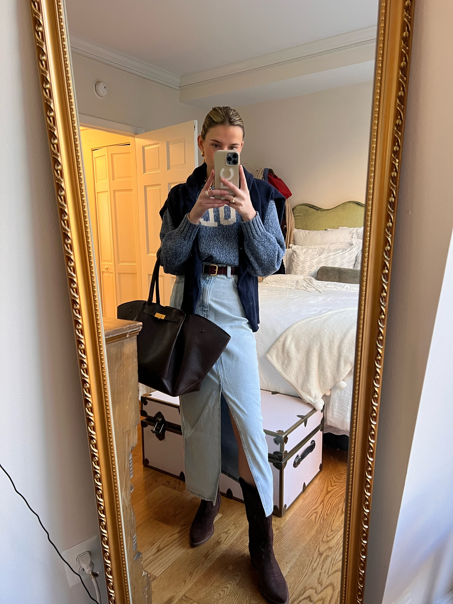 Polo Ralph Lauren sweater denim maxi skirt brown suede boots

#LTKSeasonal #LTKfindsunder50 #LTKshoecrush