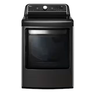 LG 7.3 Cu. Ft. Vented SMART Electric Dryer in Black Steel with EasyLoad Door, TurboSteam and Sens... | The Home Depot