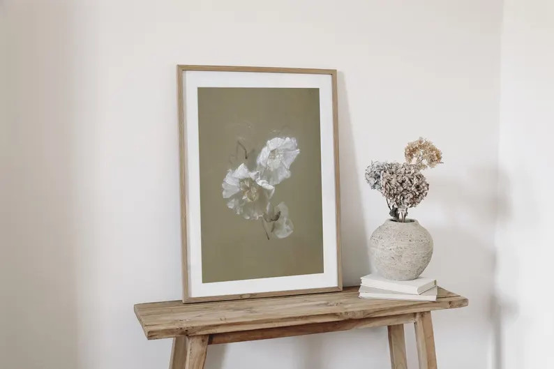 White Florals Painting Print, Vintage Flowers Art Print, Blossom Art Print, Floral Painting Art, ... | Etsy (US)