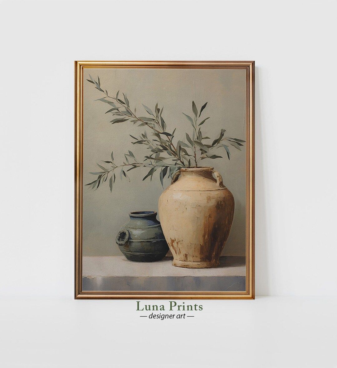 Vintage Jars With Olive Branches PRINTABLE ART Vintage Still Life Art - Etsy | Etsy (US)