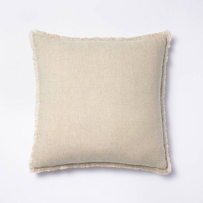 Linen Throw Pillow with Contrast Frayed Edges - Threshold™ designed with Studio McGee | Target