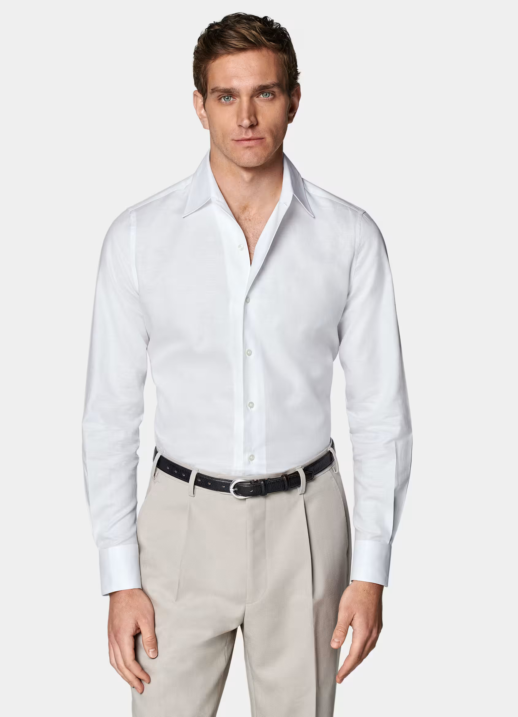 White One Piece Collar Slim Fit Shirt | Suitsupply (US)