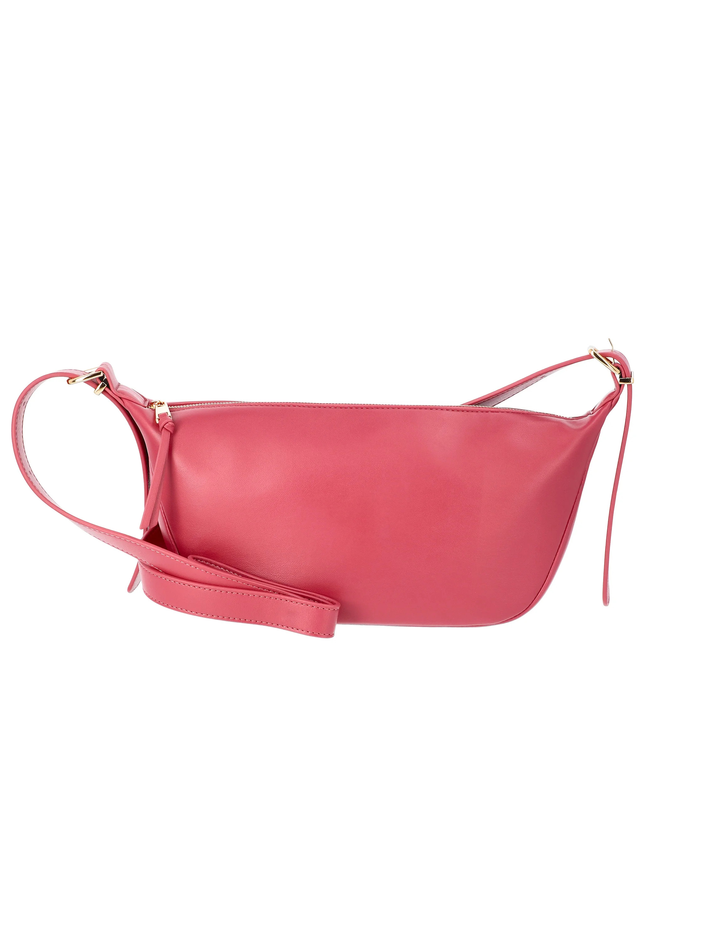 Time and Tru Women's Faux Leather Sling Crossbody Bag, Pink | Walmart (US)