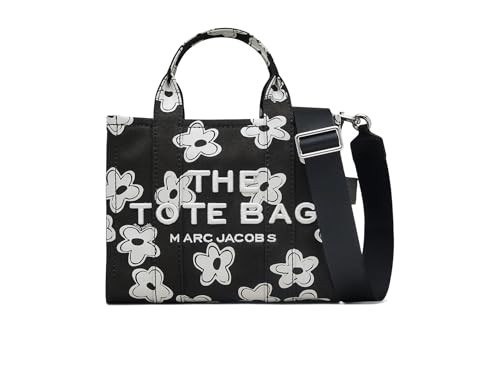 Marc Jacobs The Daisy Canvas Small Tote Bag - Bags for Women - Canvas Fabric - Adjustable Crossbody Strapg Black/White One Size One Size | Amazon (US)