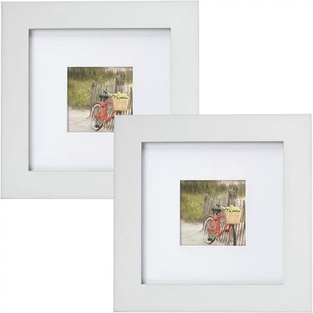Mainstays Museum 8" x 8" Matted to 4" x 4" Picture Frame, White, Set of 2 | Walmart (US)
