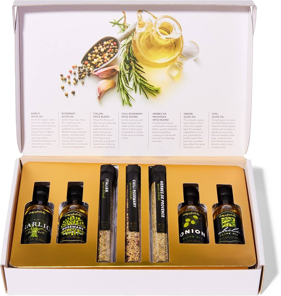 Thoughtfully Gourmet, Olive Oil Spice Infusion Gift Set, Premium Cold Pressed Extra-Virgin Olive ... | Amazon (US)