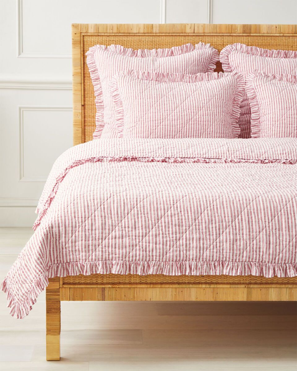 Nantucket Stripe Quilt - Red | Serena and Lily