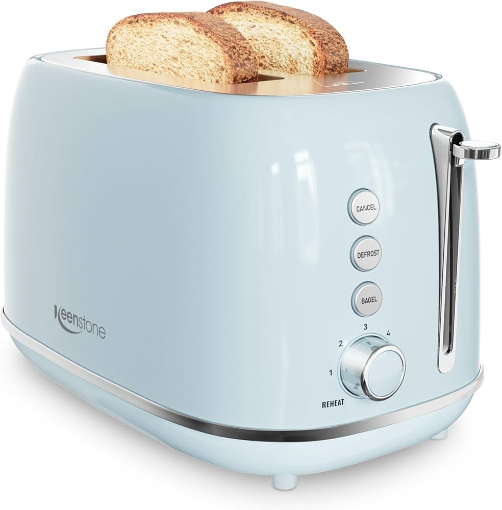 Retro 2 Slice Stainless Steel Toaster with 6 Bread Shade Settings, Bagel, Cancel, Defrost Functio... | Amazon (US)