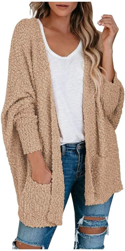 Fall Cardigans for Women 2022 Lightweight Open Front Cardigan Chunky Knit Cardigan Solid Color Ba... | Amazon (US)