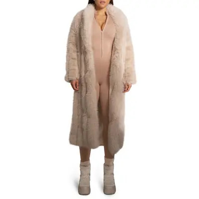 JLUXLABEL Manhattan Faux Fur Coat in Beige at Nordstrom, Size X-Large | Nordstrom