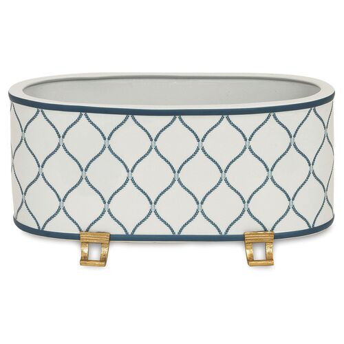 18" Deane Planter, Slate/White | One Kings Lane