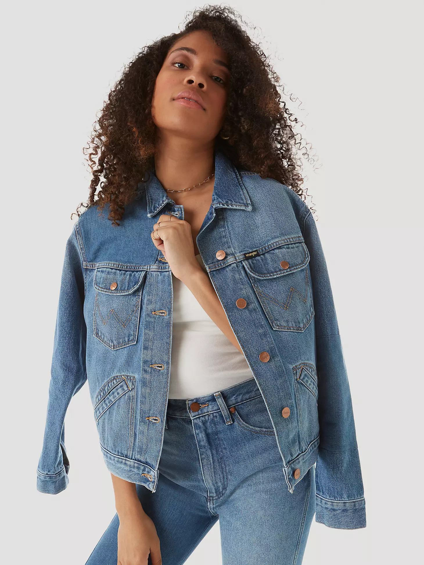 Women's Wrangler® Vintage Denim Jacket | Women's JACKETS & OUTERWEAR | Wrangler® | Wrangler