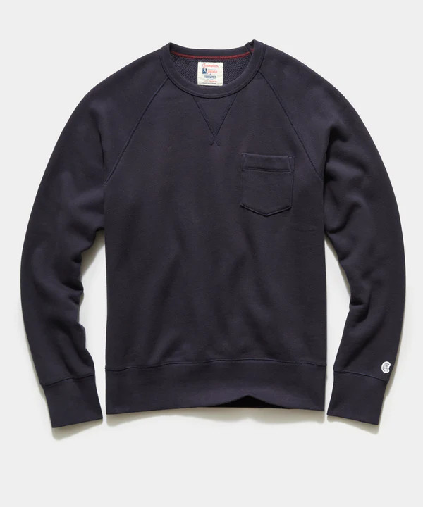 Midweight Pocket Sweatshirt in Original Navy | Todd Snyder