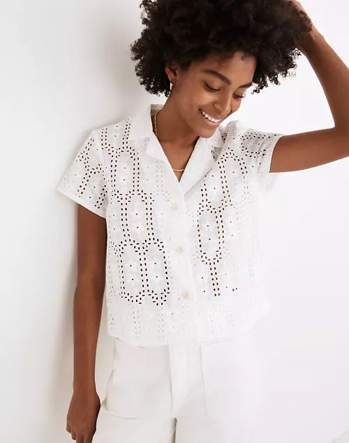 Eyelet Shrunken Camp Shirt | Madewell