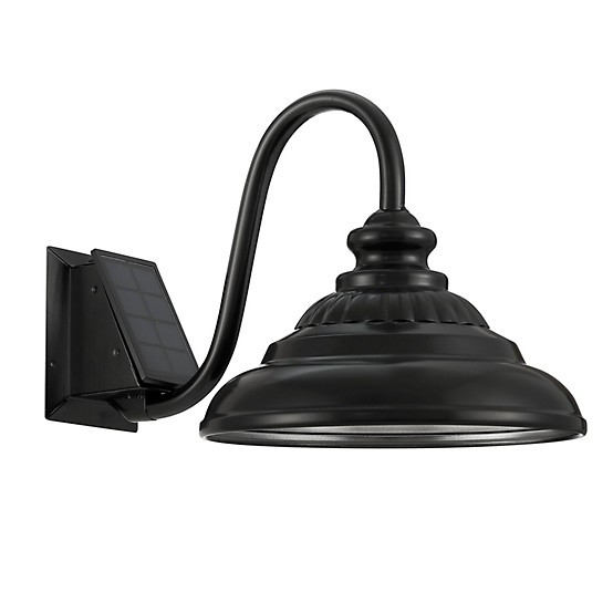 Red Shed  15 in. Solar Barn Lamp, Black | Tractor Supply