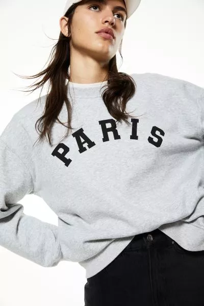Printed Sweatshirt - White/Paris - Ladies