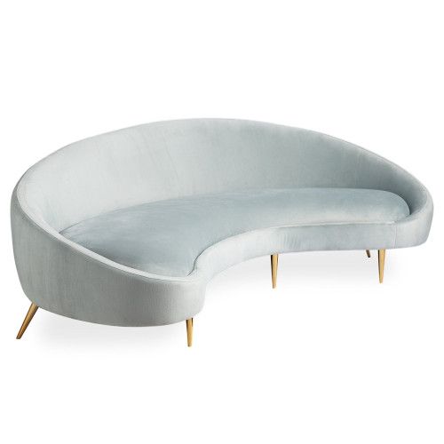 Jonathan Adler Ether Curved Sofa Bergamo Azure | Gracious Style