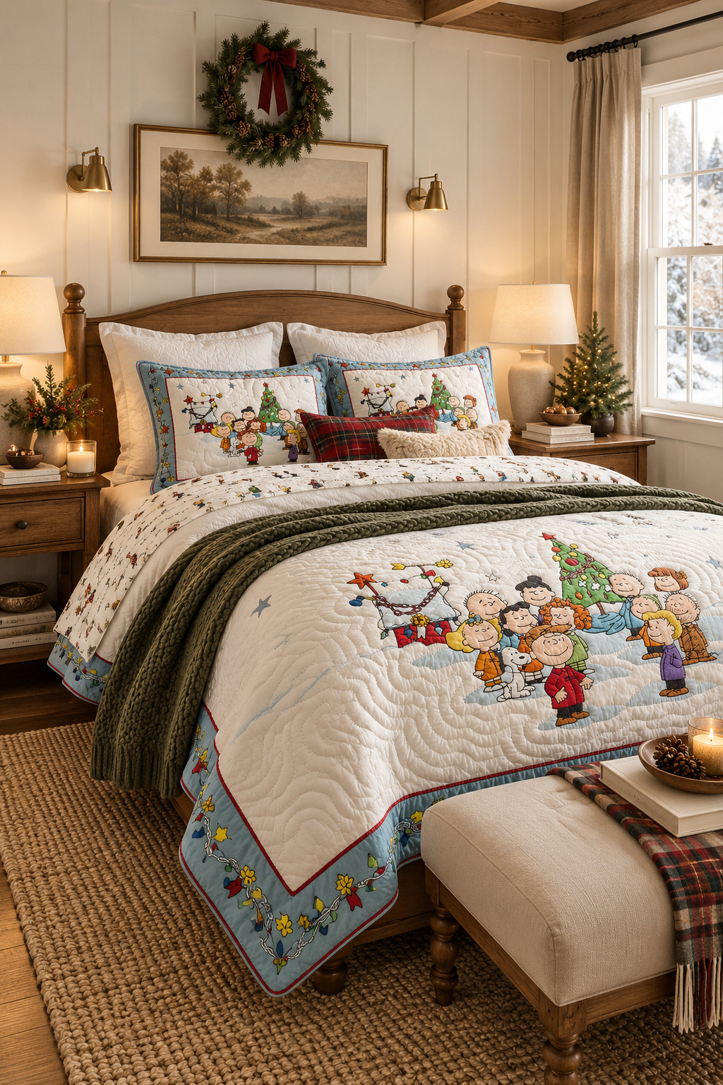 Obsessed with how cozy this Christmas bedding looks 🎄🤍 The playful holiday print, soft quilted texture, classic plaid accents, and warm green throw make the whole bedroom feel so festive without being too much. Such a cute bedding idea for Christmas mornings, holiday guests, or just making your room feel extra cozy all season long.
#ChristmasBedding #HolidayBedding #ChristmasBedroom #CozyChristmas #HolidayBedroom #FestiveBedding #ChristmasDecor #CozyBedroom #WinterBedroom #PlaidBedding #ChristmasHomeDecor #HolidayHome #BedroomInspo #CozyHome #SeasonalBedding #ChristmasBedroomIdeas #HolidayDecorIdeas #WinterBedding #FestiveBedroom #CozyHolidayHome 

 #LTKSeasonal #LTKHome #LTKSaleAlert