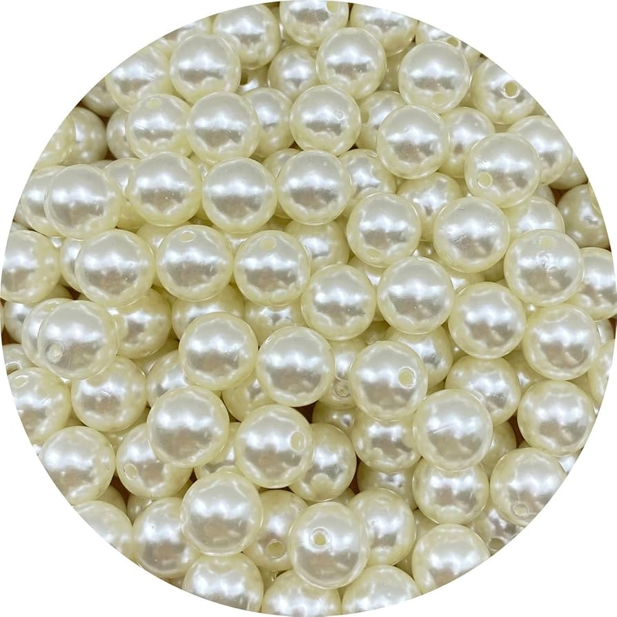 700pcs 6mm Pearl Beads with Hole Round Loose Luste Craft Beads for Home Decoration Vase Fillers D... | Amazon (US)