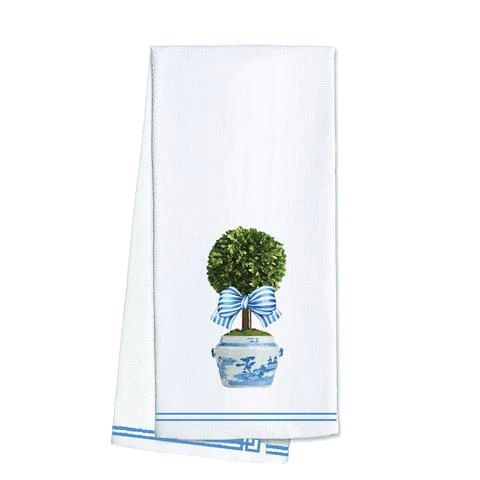 Cotton Tea Towel - Striped Topiary | Dress & Dwell