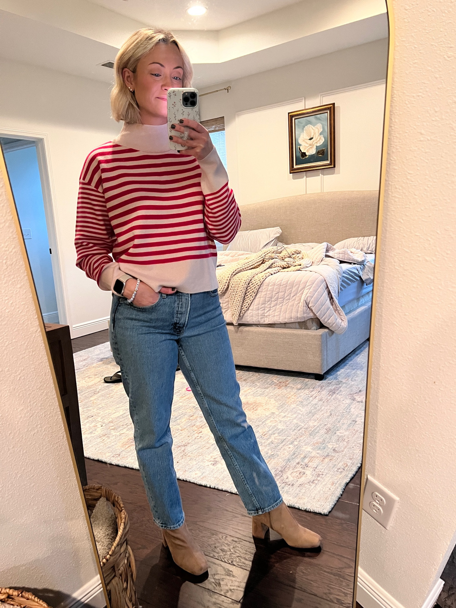 The softest sweater I own! I am wearing an xs (normally a small)