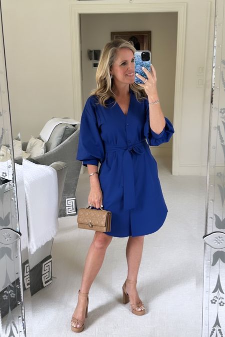 The perfect cobalt blue shirt dress from Brochu Walker This dress is perfect for travel, and for date night! Easily dressed up or dress down with a change of accessories Fits true to size I’m 5’2” tall and wearing XS

#LTKTravel #LTKOver40 #LTKStyleTip