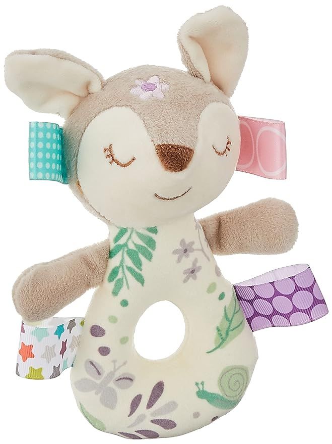 Taggies Embroidered Soft Ring Rattle, Flora Fawn | Amazon (US)