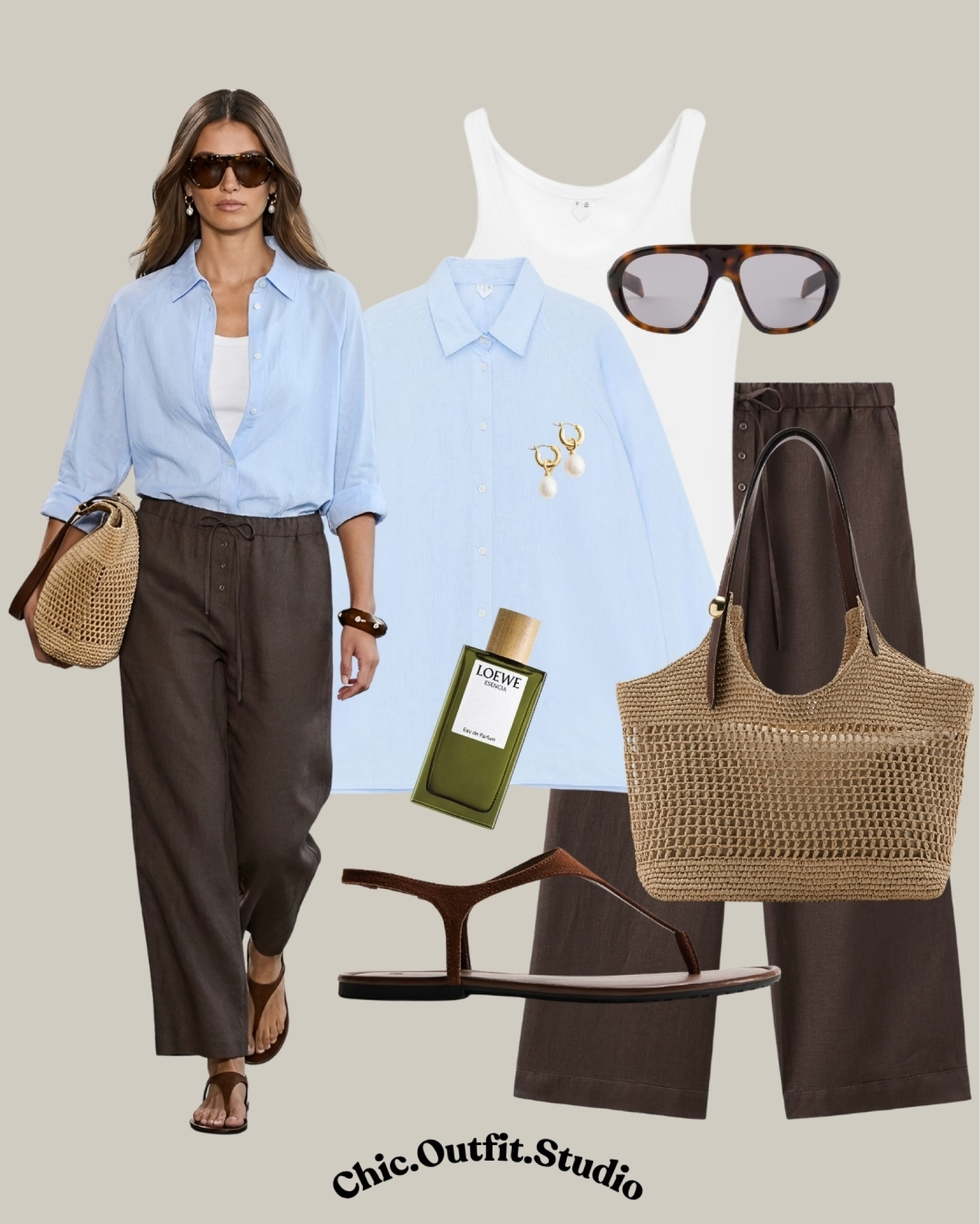 💫 Light Blue Shirt & Chocolate Brown Trousers | Minimal Chic Spring Summer Outfit

💫 A crisp light blue oversized linen shirt paired with flowy chocolate brown linen trousers creates a polished minimalist outfit perfect for spring and summer. Styled with woven accessories, sleek sandals, and warm neutral details, this look feels elegant, breathable, and effortlessly sophisticated. Ideal for work-from-café days, relaxed office outfits, vacation styling, museum dates, travel looks, or chic everyday wear during warmer months.

Tags: light blue shirt outfit women, brown trousers outfit, minimalist summer style, elegant spring outfit, oversized shirt outfit, casual chic women outfit, European minimalist fashion, quiet luxury aesthetic, smart casual spring outfit, classy neutral outfit, effortless elegant style, brown pants outfit women, woven bag summer outfit, elevated basics outfit, timeless capsule wardrobe

#LTKsummer #LTKbag #LTKspring