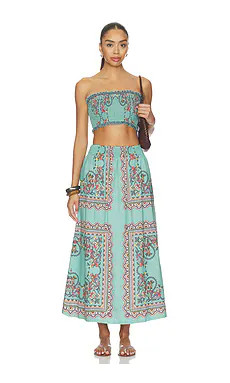 Cleobella Ruby Top & Midi Skirt Set in Bleura Print from Revolve.com | Revolve Clothing (Global)