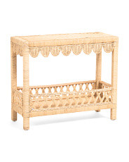 32x27x13 Scalloped Rattan Console Table | TJ Maxx