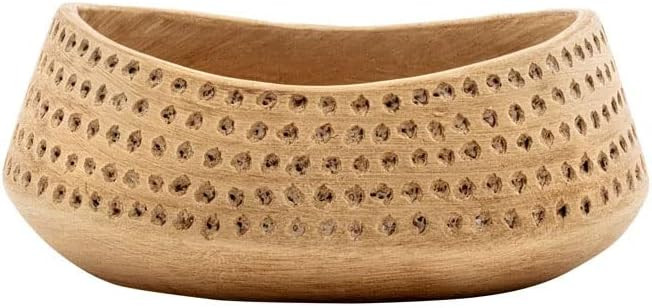 Napco Rustic Carved Dot Brown 3.5 x 7.5 Concrete Bowl | Amazon (US)