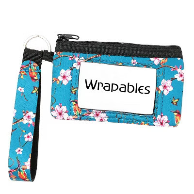 Wrapables Neoprene Mini Wristlet Wallet / Credit Card ID Holder with Lanyard, Bird & Cherry Blossom | Target