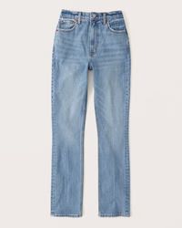 Women's Ultra High Rise Slim Straight Jean | Women's Bottoms | Abercrombie.com | Abercrombie & Fitch (US)