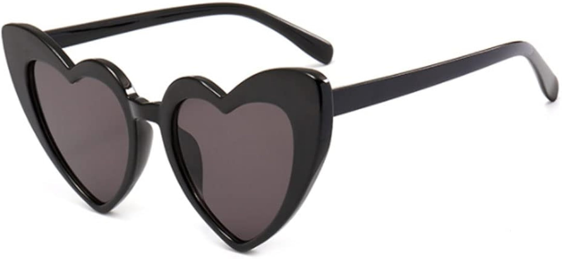 YooThink Love Heart Shaped Sunglasses for Women,Vintage Cat Eye Mod Style Retro Glasses | Amazon (US)