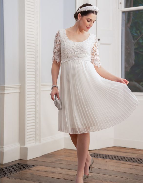 Ivory Lace Top Pleated Maternity & Nursing Dress | Seraphine US