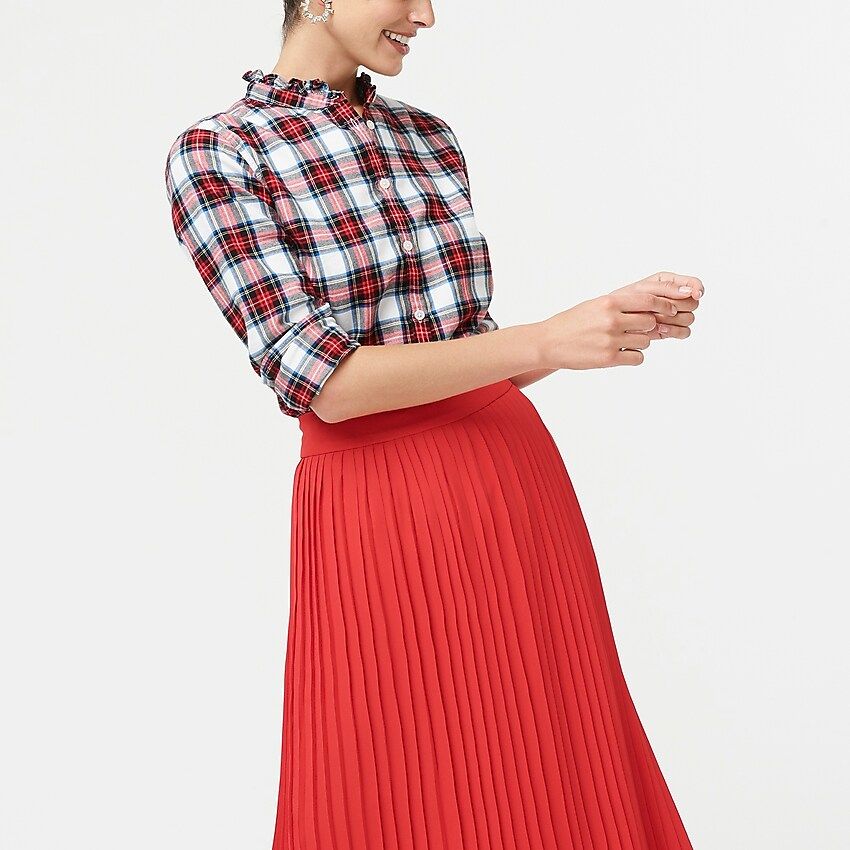 Flannel shirt with ruffle collar | J.Crew Factory