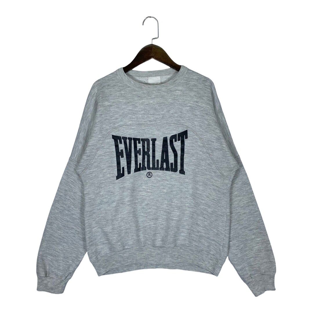 Vintage 70/80s Evelast Sweatshirt Crewneck  Grey Big Logo Pullover Jumper Size M | Etsy (US)