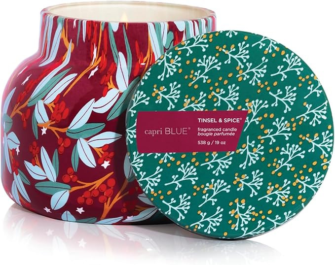 Capri Blue Tinsel & Spice Scented Candle - Pattern Play Signature Holiday Candle - Notes of Junip... | Amazon (US)