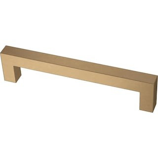 Modern Square 5-1/16 in. (128 mm) Modern Champagne Bronze Cabinet Drawer Pull with Open Back Design | The Home Depot