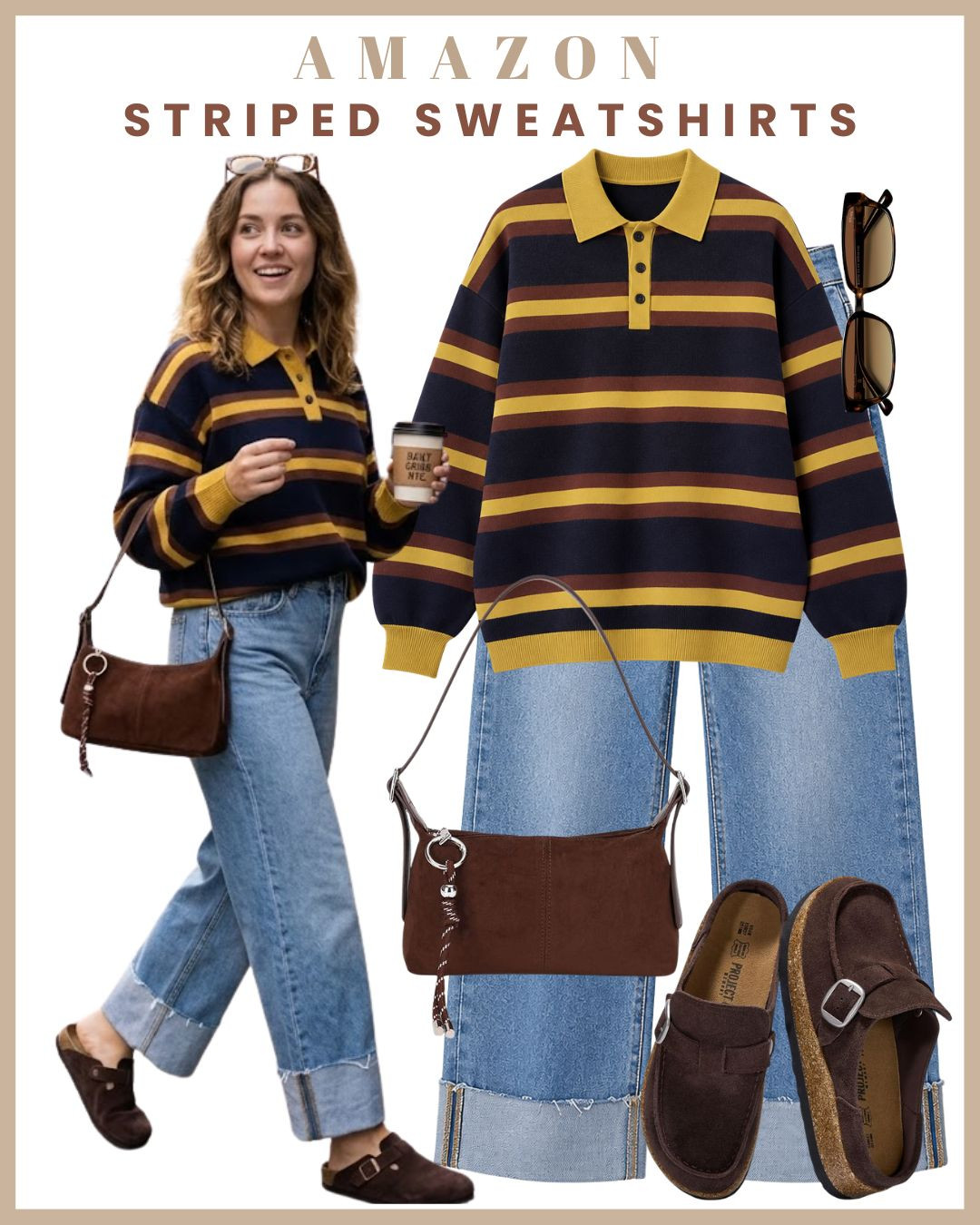 Striped sweatshirts are a fall wardrobe essential 🍂🤎

Cozy, classic, and effortlessly chic — a striped sweatshirt is the perfect layer for those crisp fall days when you want to be comfortable but still look put together ✨

👖 Pair with jeans for an easy everyday look
🤍 Style with white trousers for a fresh, elevated outfit
🖤 Throw over a skirt for that effortless preppy vibe
🥾 Finish with loafers, sneakers, or ankle boots, depending on the occasion

The easiest way to make your fall basics feel a little more stylish
 

 #LTKdayinmylife #LTKgrwm #LTKootd