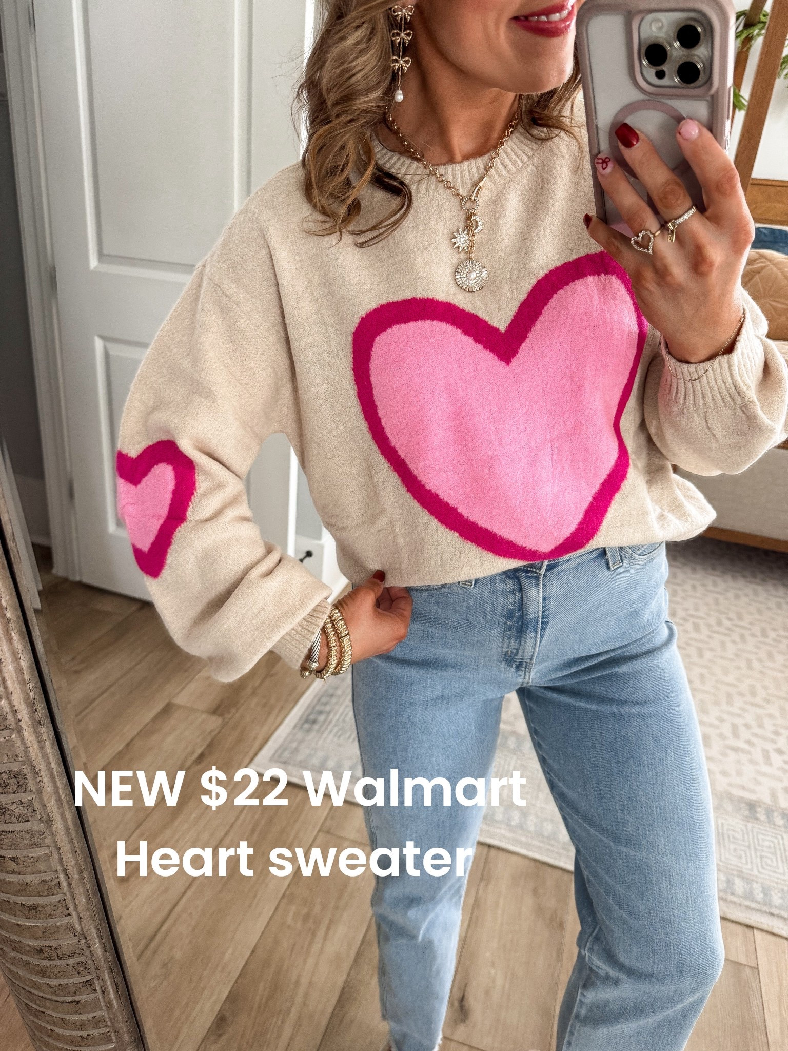 This new Walmart heart sweater is the cutest statement knit and it’s only $22 💕😍 The oversized heart detail makes it feel fun, feminine, and perfect for Valentine’s Day and everyday wear. It’s cozy without being bulky and so easy to style casually with jeans or dressed down with sneakers for mom life and errands.

I styled it with classic Walmart jeans and comfy sneakers for an effortless, affordable outfit you’ll wear on repeat. This sweater is such a good example of Walmart fashion that looks boutique-inspired but stays budget-friendly.

✨ Outfit details:
• Walmart heart sweater – $22
• Soft, cozy knit
• Perfect for Valentine’s Day & beyond
• Easy everyday styling
• Affordable head-to-toe Walmart look

Linked in LTK + Walmart — this one will go fast 💗

#WalmartFashion #WalmartFinds #WalmartStyle #HeartSweater #ValentinesOutfit #AffordableFashion #BudgetStyle #CasualOutfit #EverydayStyle #MomStyle #LTKFinds #WalmartNewArrivals #CuteAndCozy