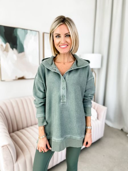 This Henley hoodie is perfect for fall! I am wearing an XS! It does have an oversized fit - everything at Aerie is currently 25% off! 

Loverly Grey, sale finds 

#LTKSale #LTKfindsunder100 #LTKstyletip