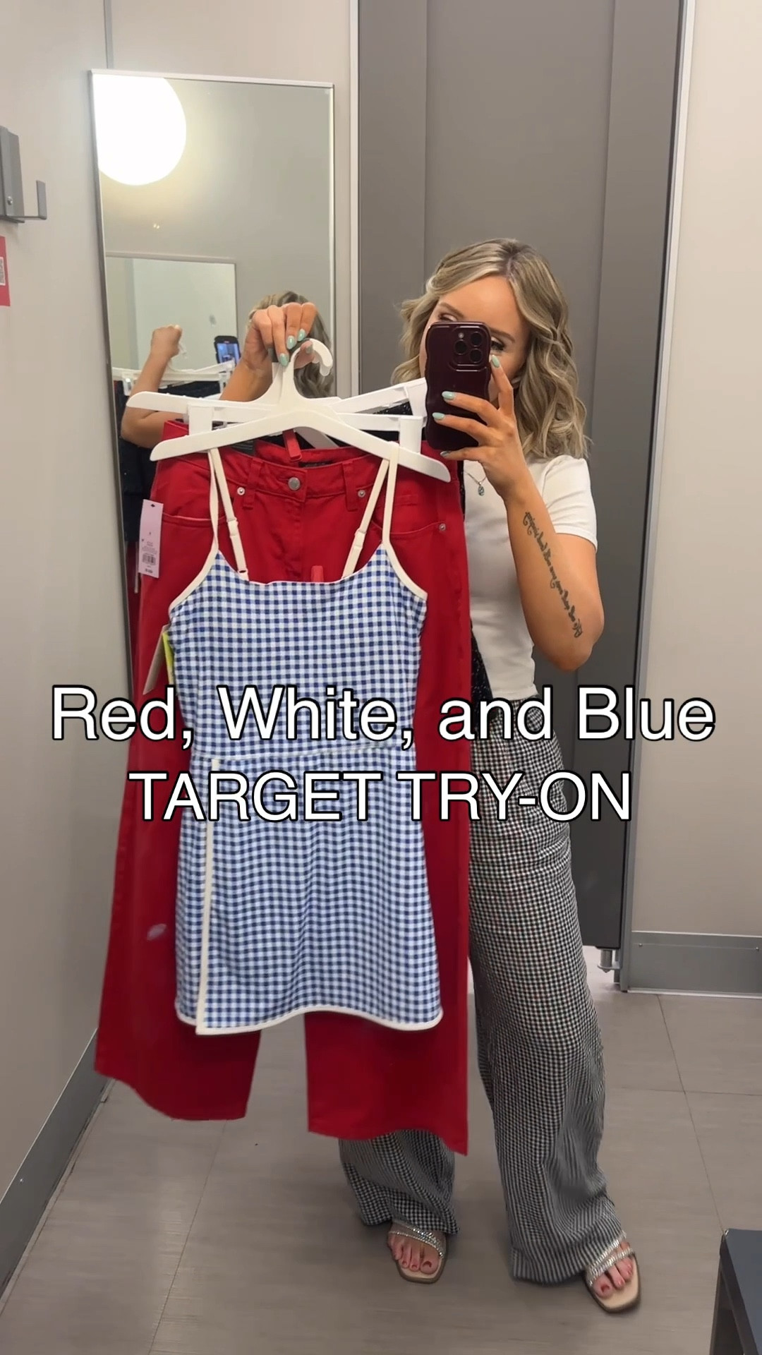 For reference, I'm 5'3” 136 pounds.
Wearing a size medium in all dresses.
Wearing a size 8 in the red shorts.
Wearing a size small in the double lined tube top.
Wearing a size medium in all sweaters. 
Wearing a size medium in the white skort / top.
Wearing a size medium in the blue skirt.
Wearing a size small in the blue top in the two piece set.
Wearing a size 6 in the red pants.
Wearing a size medium in the black and white gingham pants.

Target has the cutest spring and summer outfits!
If you don't already know I am obsessed with rapid fire target hauls & everything here is worth every penny.






Target new arrivals | target new release 2025 | Spring outfit 2025 | affordable fashion | target style | target fashion | target finds | target run / come with me to target | target new release try on | target fashion 2025 | summer fashion 2025 | target haul 2025, simple cute casual outfit, workwear, teacher outfit, date night outfit, athletic wear, 4th of July, red white and blue outfits, Memorial Day outfit mom style mom fashion #springoutfits #affordablefashion #targetstyle #targetfashion #targetfinds #springfashion2025 #targetrun #targetnewarrivals #targethaul #targettryon #targetclothes #clothinghaul #targetlife #targetdoesitagain #target2025 @targetstyle #ltkstyletip #4thofjuly #redwhiteandblue #momstyle #momoutfits #momoutfit  

#LTKFindsUnder50 #LTKStyleTip #LTKSaleAlert