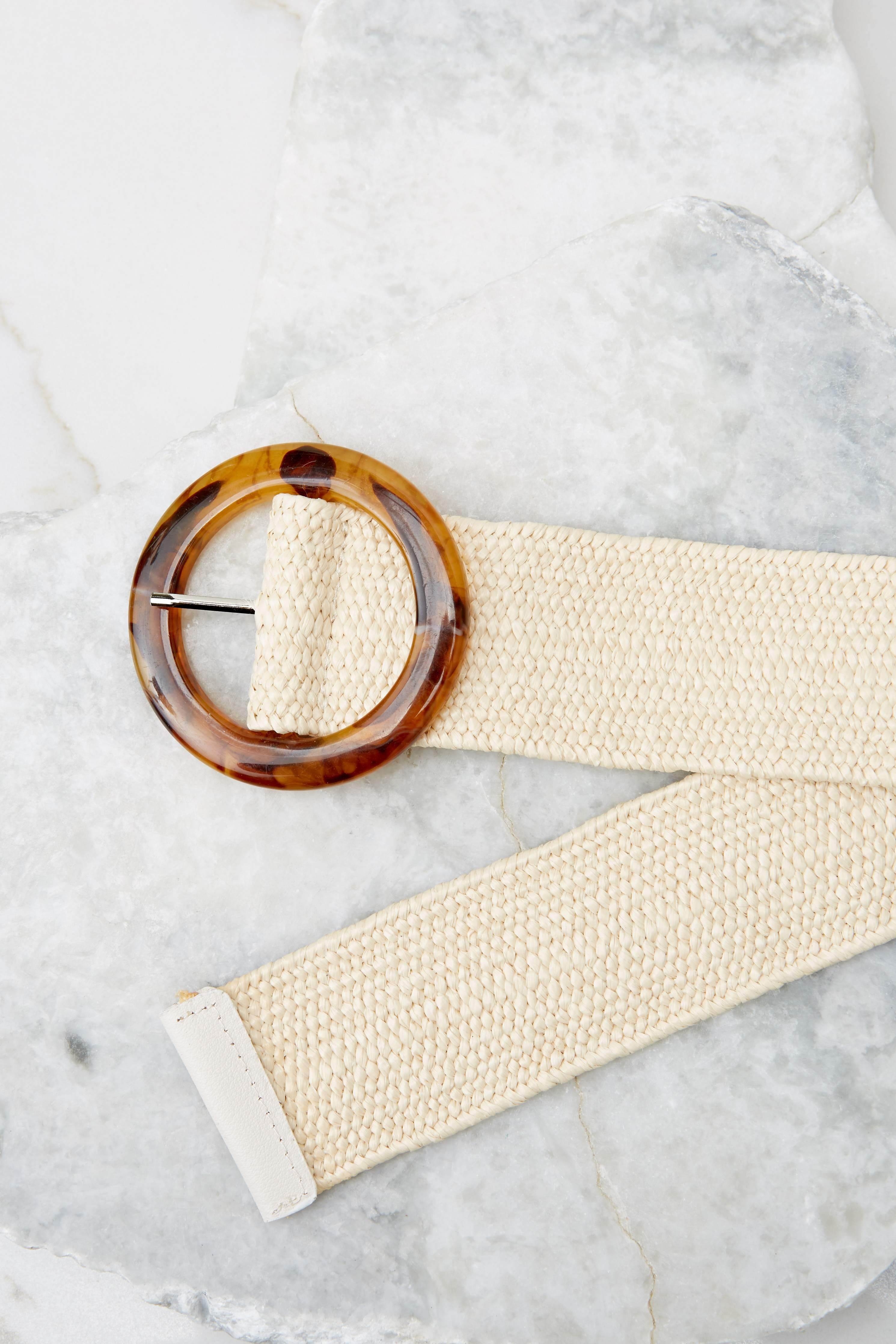 Release The Tension Cream Belt | Red Dress 