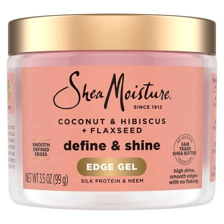 SheaMoisture Define & Shine Edge Gel + Flaxseed Holds and Controls Edges All Day Infused With Glycerin Coconut Oil and an Invigorating Sweet Scent Coconut & Hibiscus Paraben-Free Hair 3.5 oz | Walmart (US)