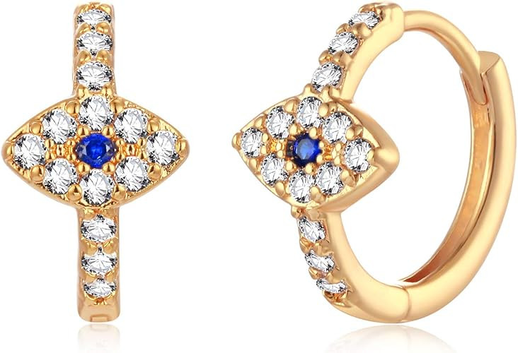 Mevecco Gold Dainty Huggie Hoop Earring,18K Gold Plated Cute Tiny Drop Ball Hoop Earrings for Wom... | Amazon (US)