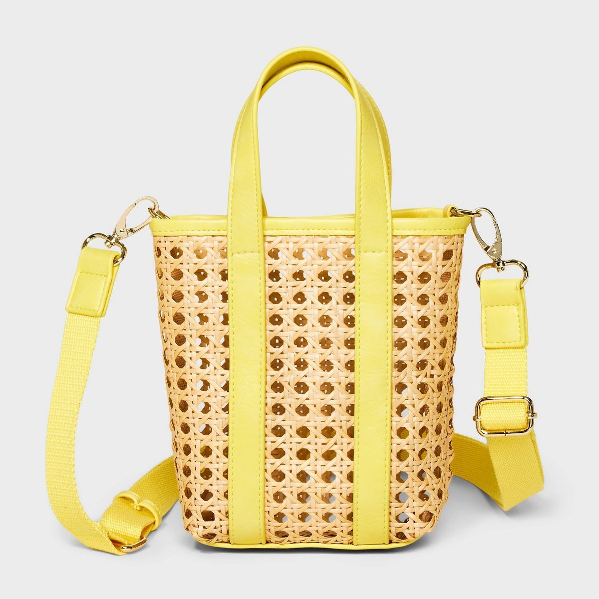 Caning Mini Tote Handbag - Universal Thread™ Yellow | Target
