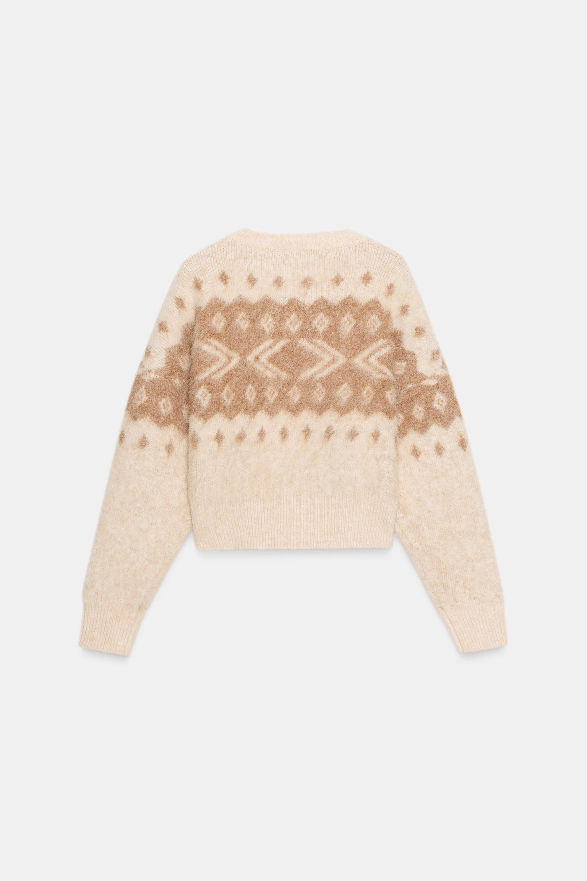 BRUSHED EFFECT JACQUARD KNIT JUMPER | Zara UK