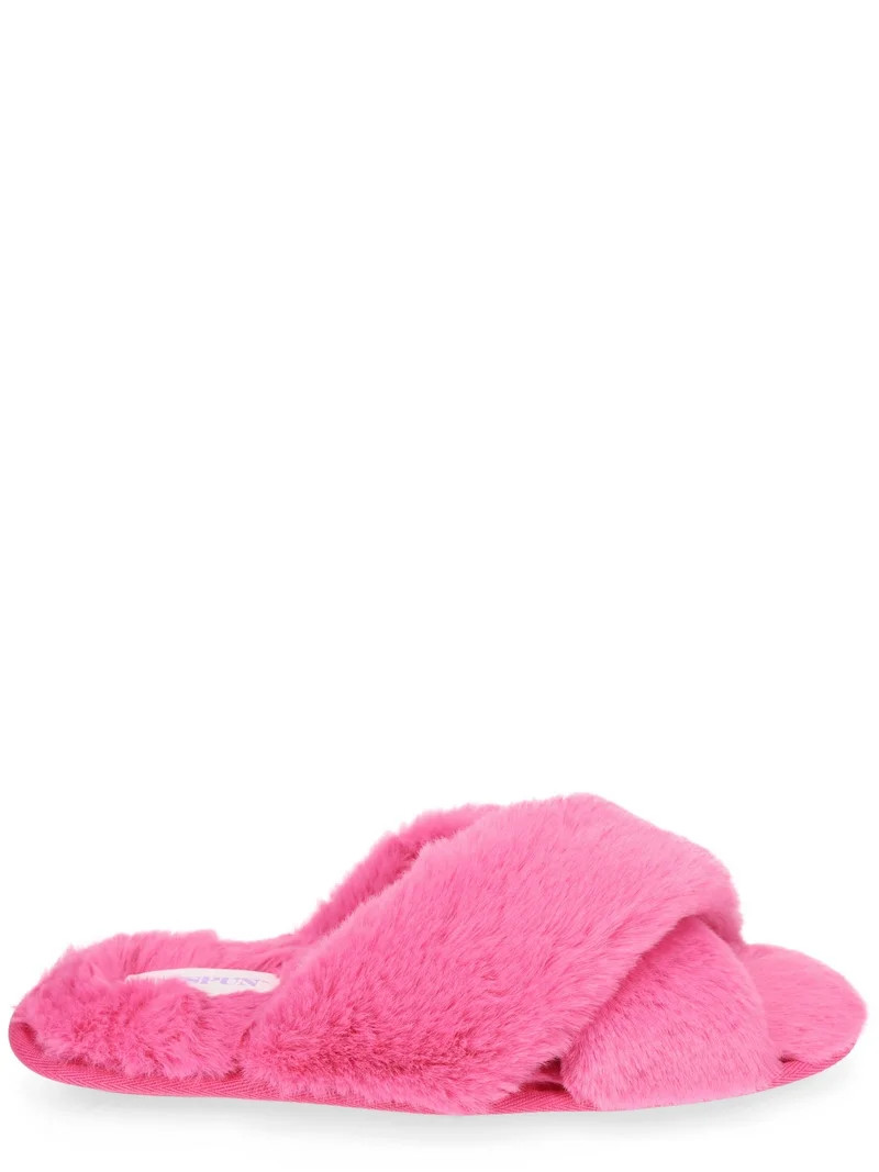 Joyspun Women's Faux Fur X-Band Slippers | Walmart (US)